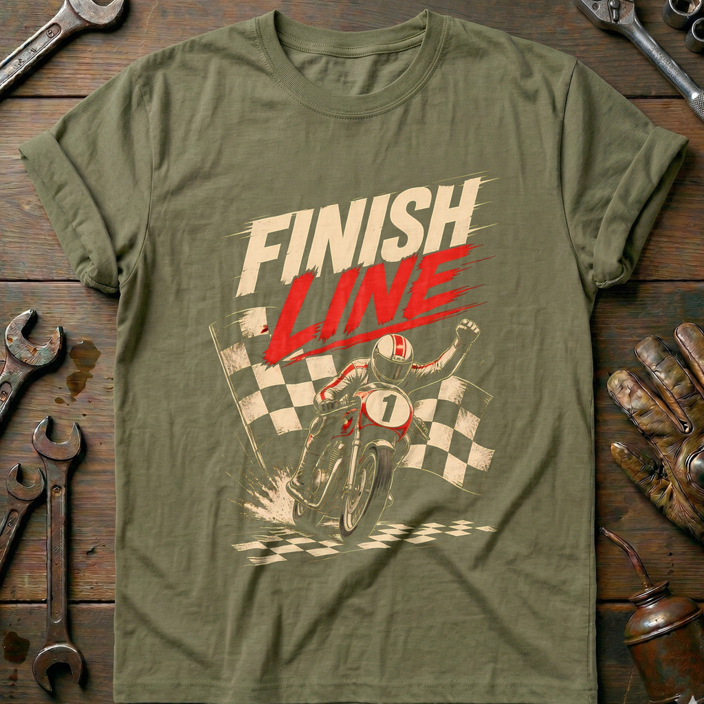 Finish Line Checkered Motorcycle T-Shirt GC product image 4