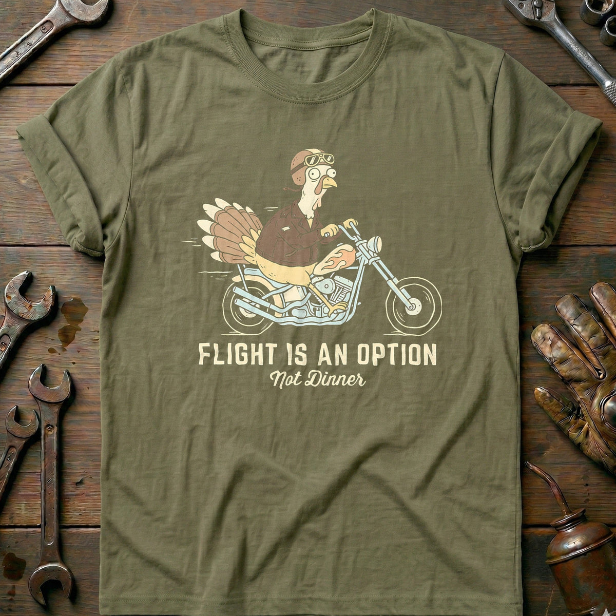 Flight is an Option Not Dinner Motorcycle T-Shirt product image 4
