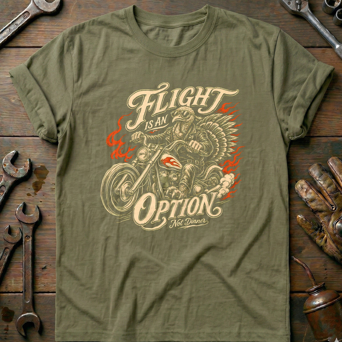 Flight is an Option Not Dinner Motorcycle T-Shirt EU product image 1