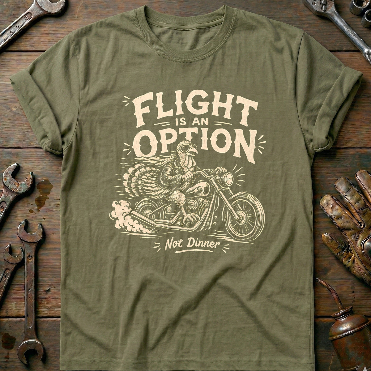 Flight is an Option Not Dinner Motorcycle T-Shirt product image 4