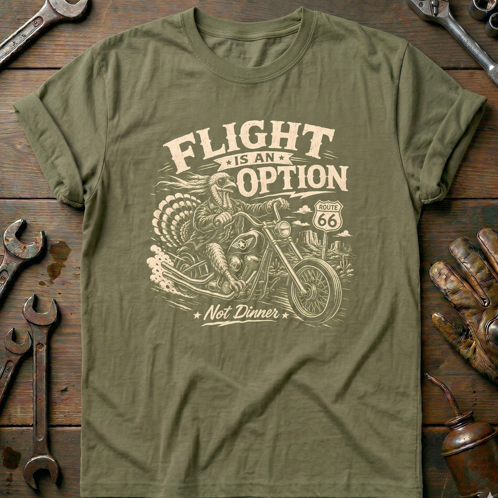 Flight is an Option Not Dinner Motorcycle T-Shirt AU product image 1