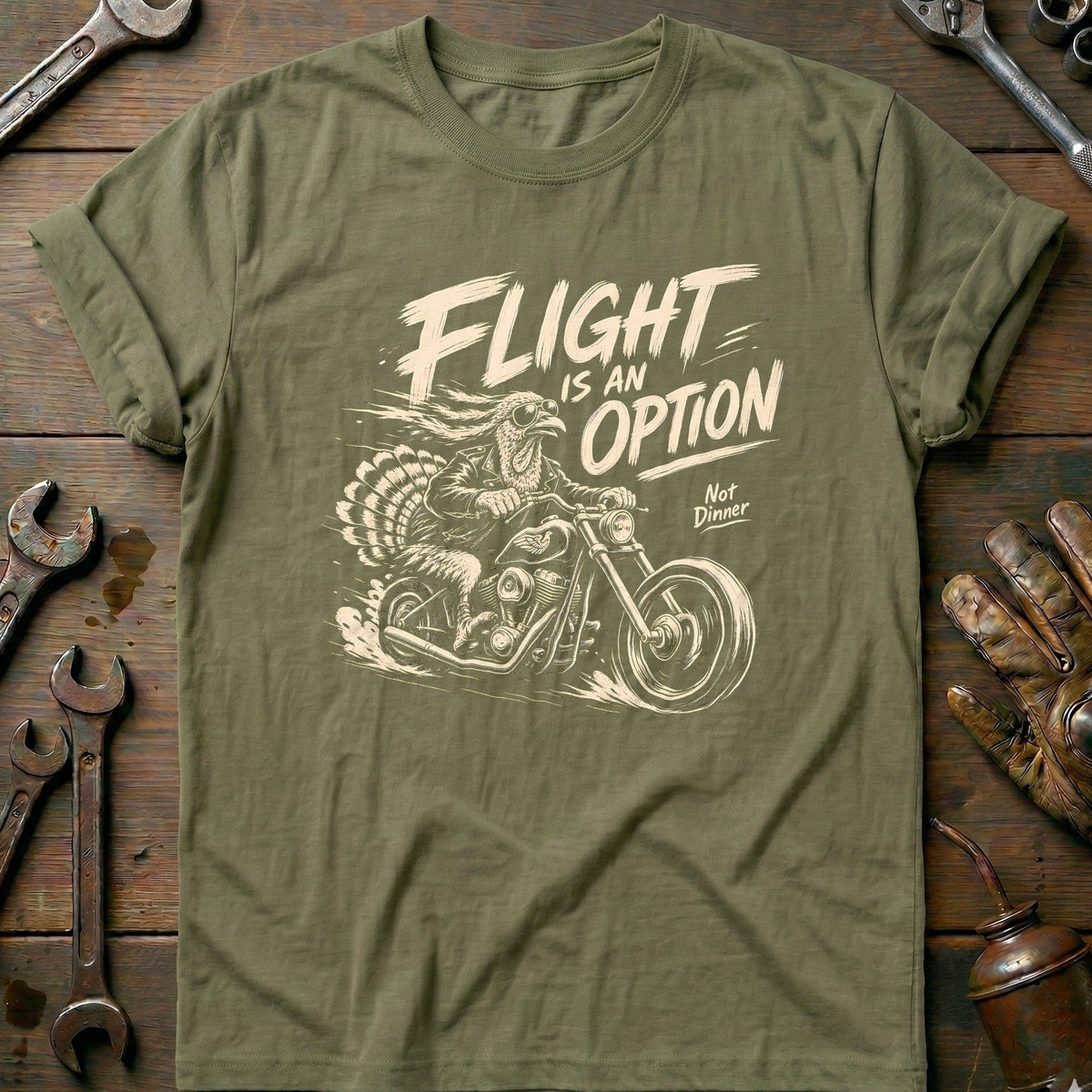 Flight is an Option Not Dinner Motorcycle T-Shirt product image 4