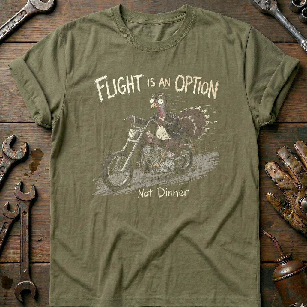 Flight is an Option Not Dinner Motorcycle T-Shirt US product image 4