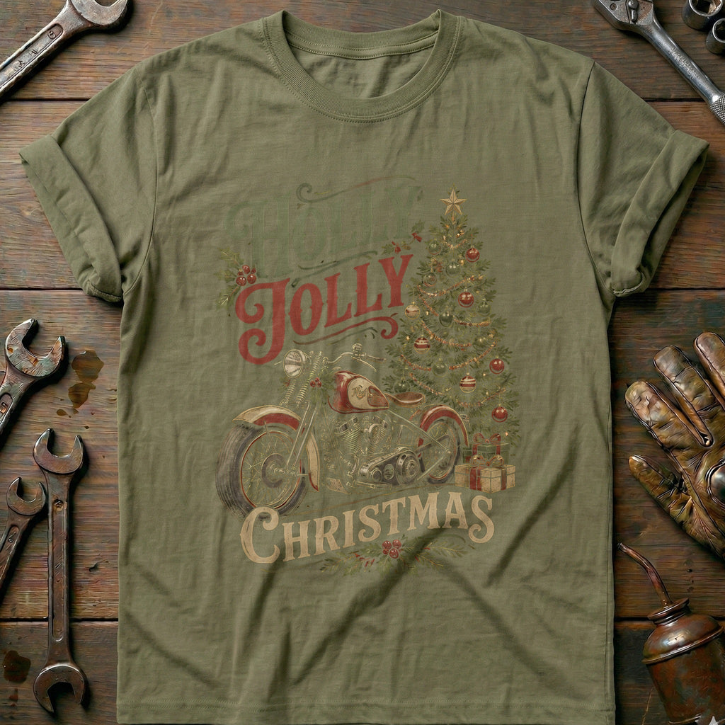 Holly Jolly Christmas Motorcycle T-Shirt US product image 4