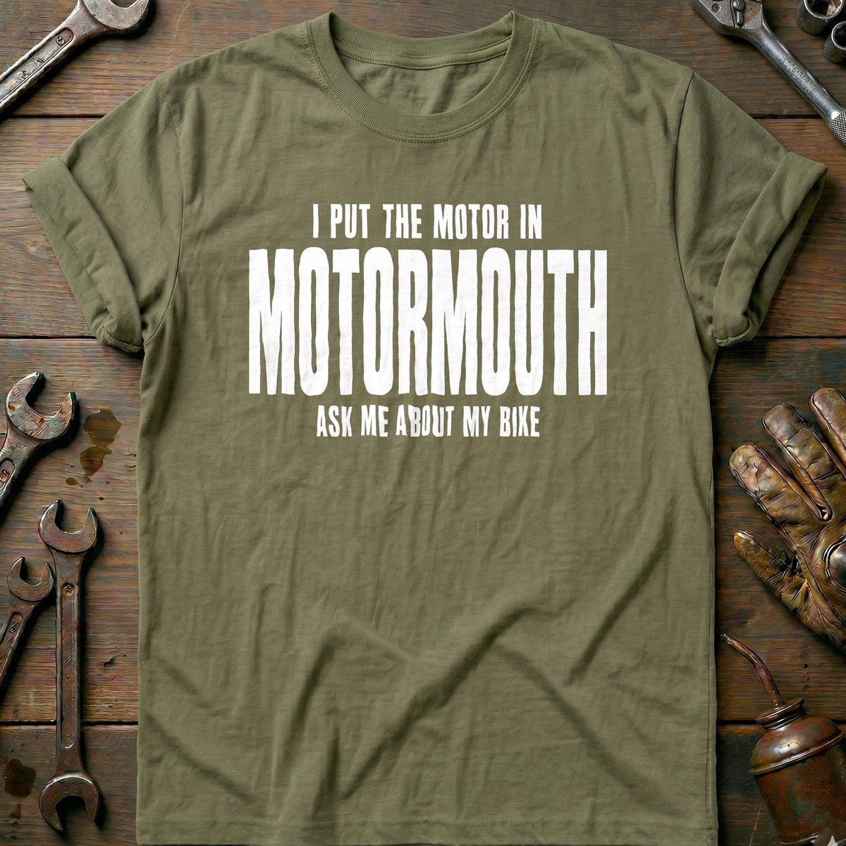I Put the Motor in Motormouth 78 Motorcycle T-Shirt US product image 4