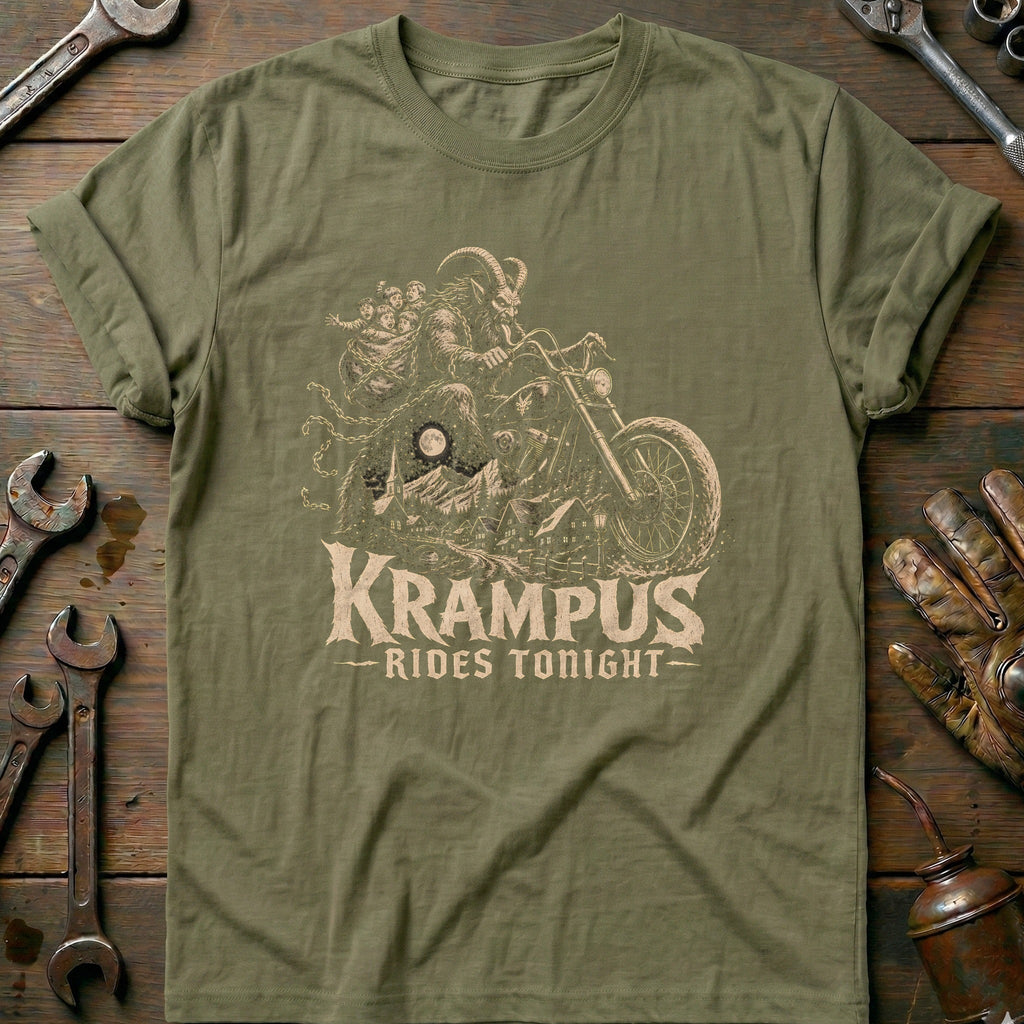 Krampus Rides Tonight Motorcycle T-Shirt US product image 4