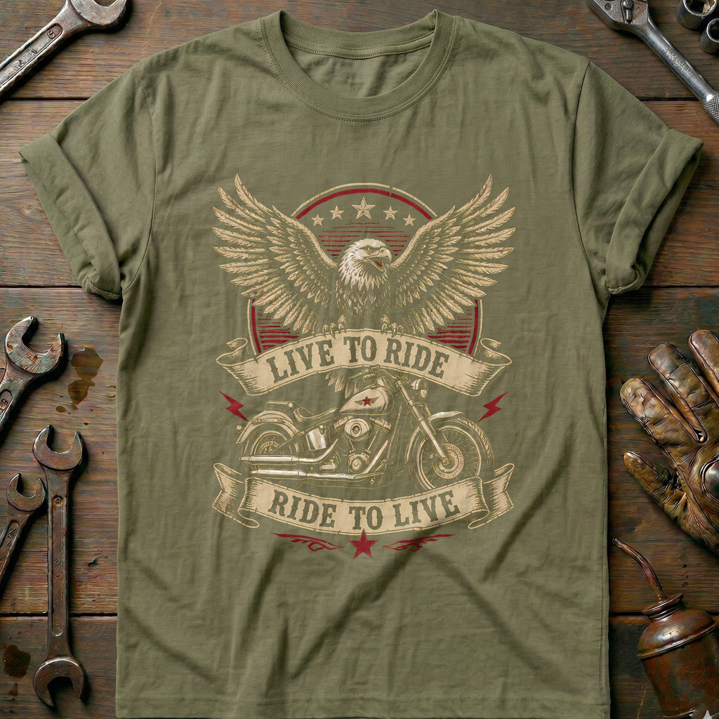 Live to Ride Motorcycle T-Shirt GC product image 4