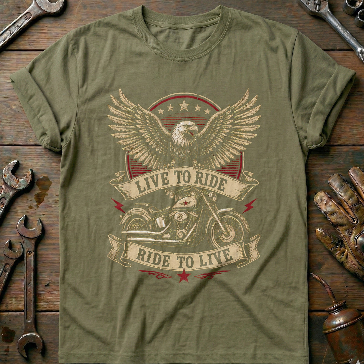 Live to Ride Motorcycle T-Shirt GC product image 4