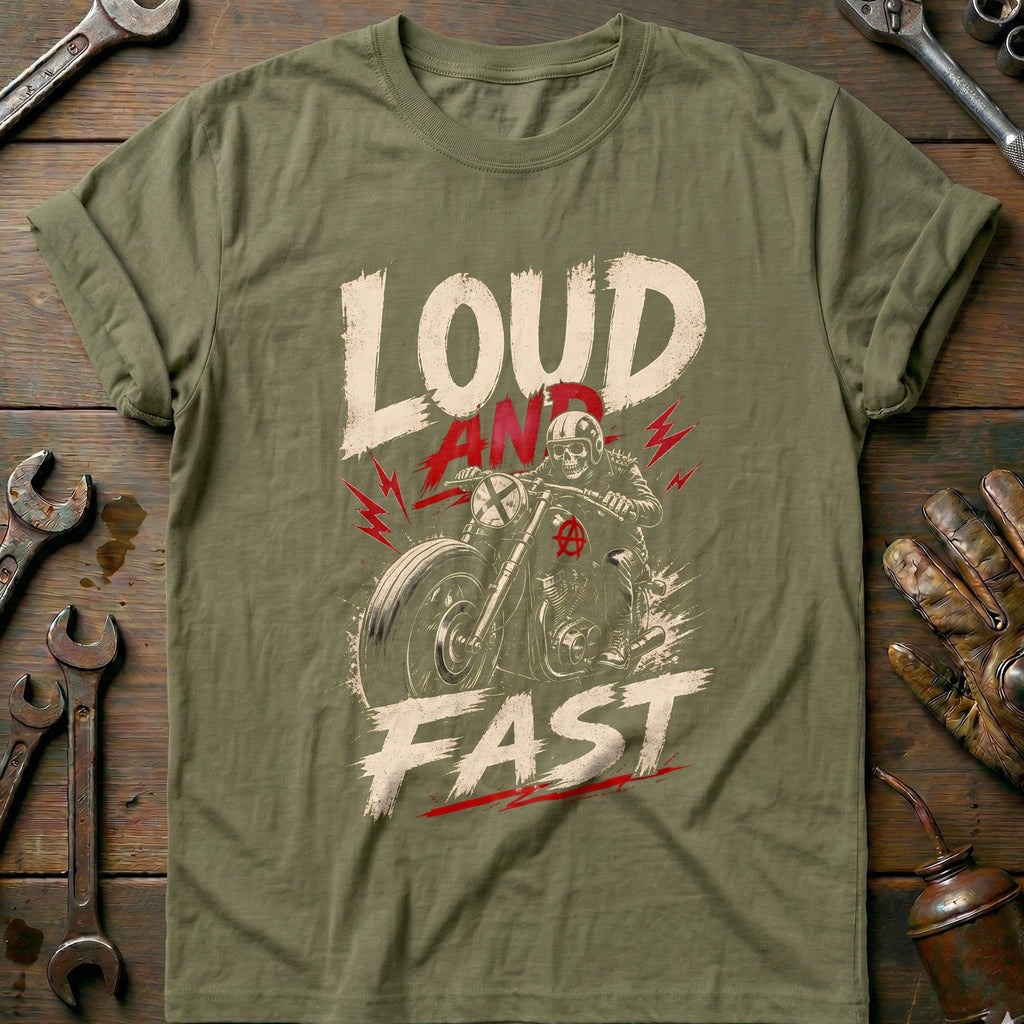 Loud and Fast Grunge Motorcycle T-Shirt product image 4