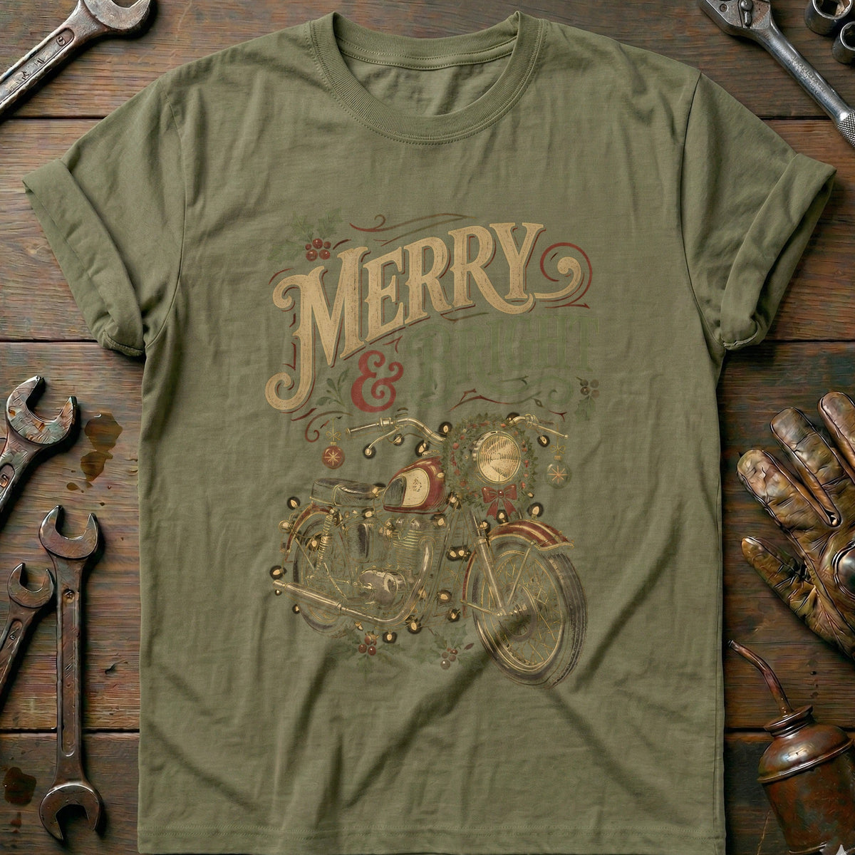 Merry and Bright Motorcycle T-Shirt EU product image 4