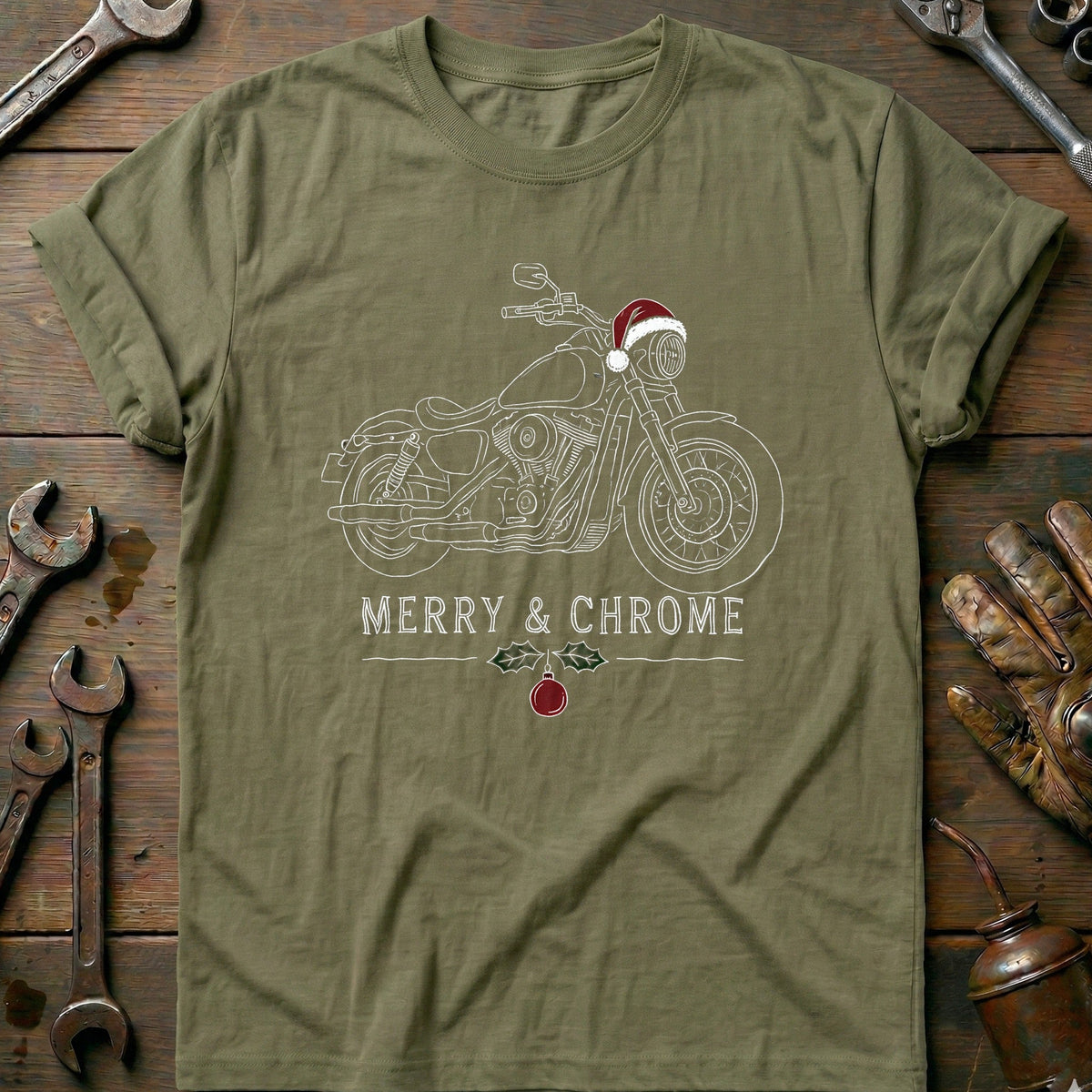 Merry and Chrome Motorcycle T-Shirt product image 1