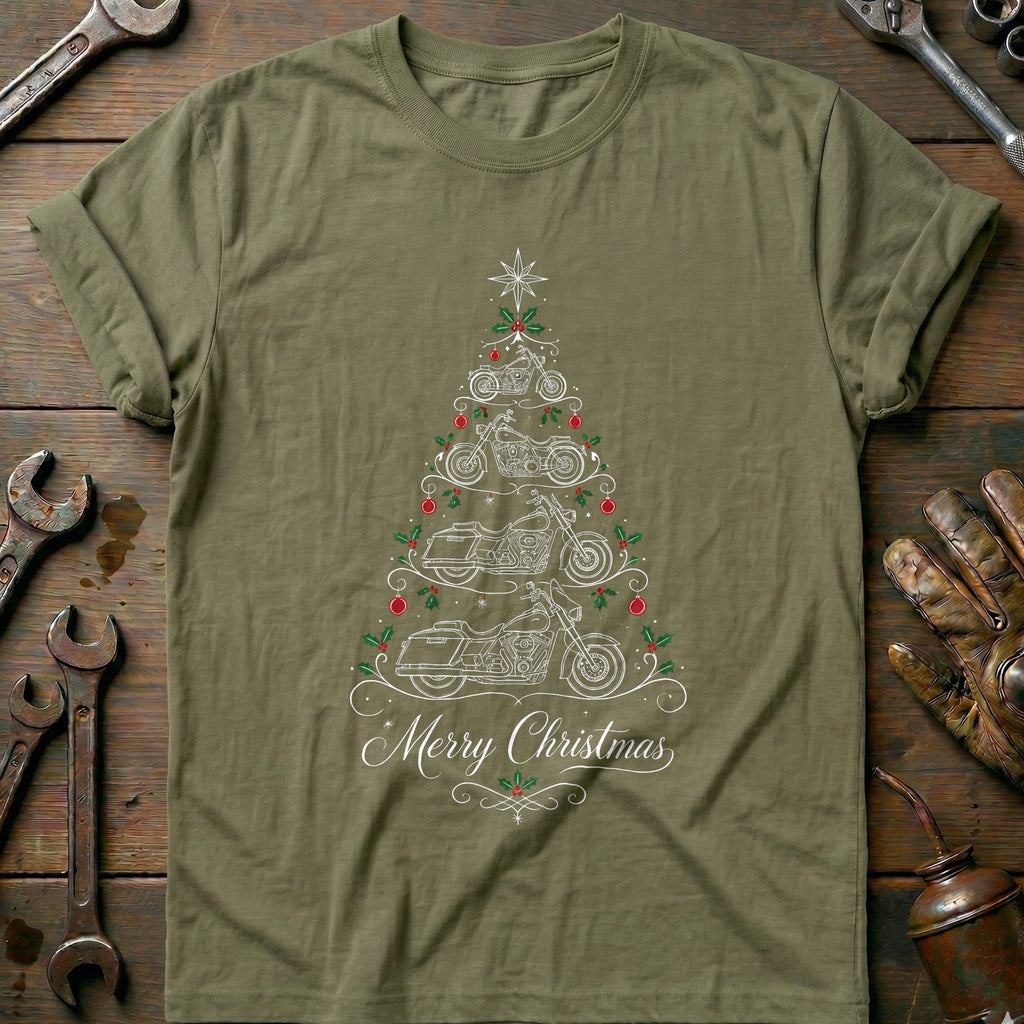 Merry Christmas Cruisers Tree Motorcycle T-Shirt GC product image 4