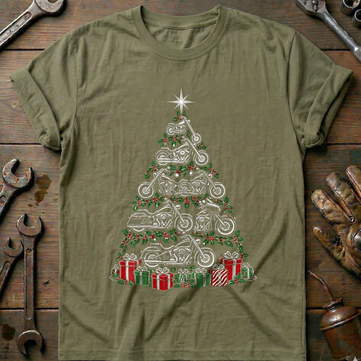 Motorcycle Christmas Tree 64 T-Shirt product image 4