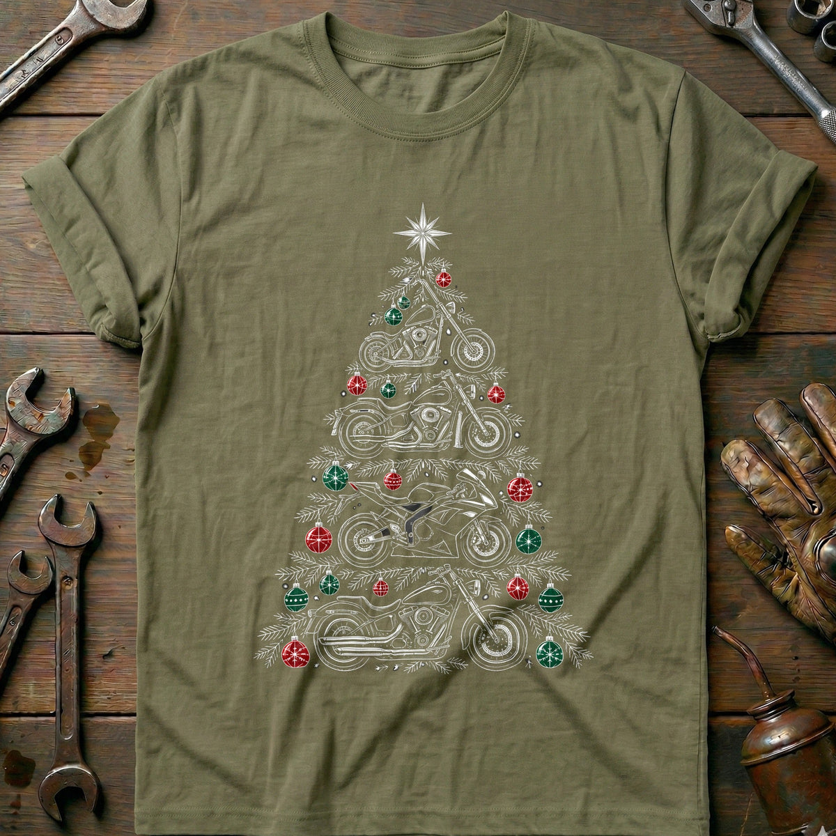 Motorcycle Types Christmas Tree T-Shirt AU product image 4