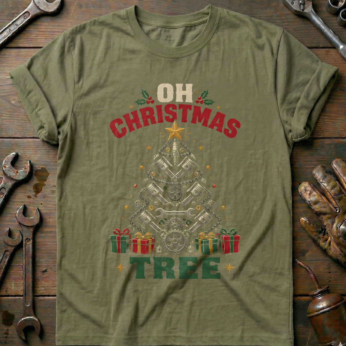 Oh Christmas Tree Engine Parts Motorcycle T-Shirt AU product image 4