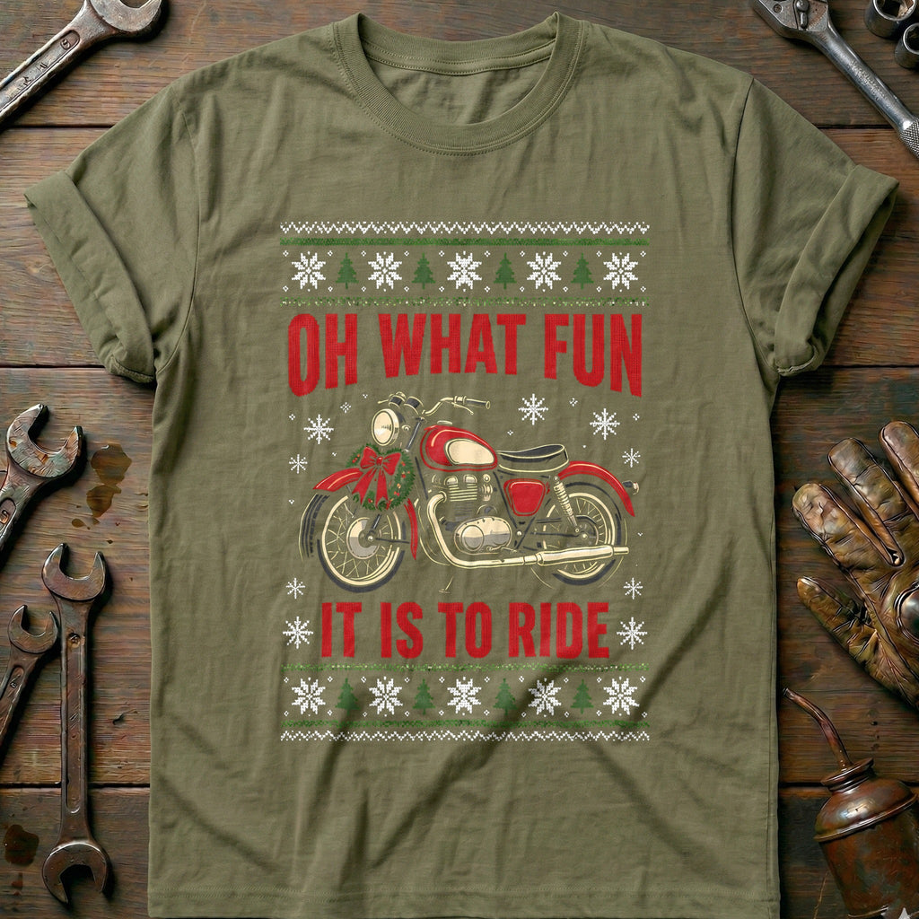 Oh What Fun It is to Ride Motorcycle T-Shirt US product image 4