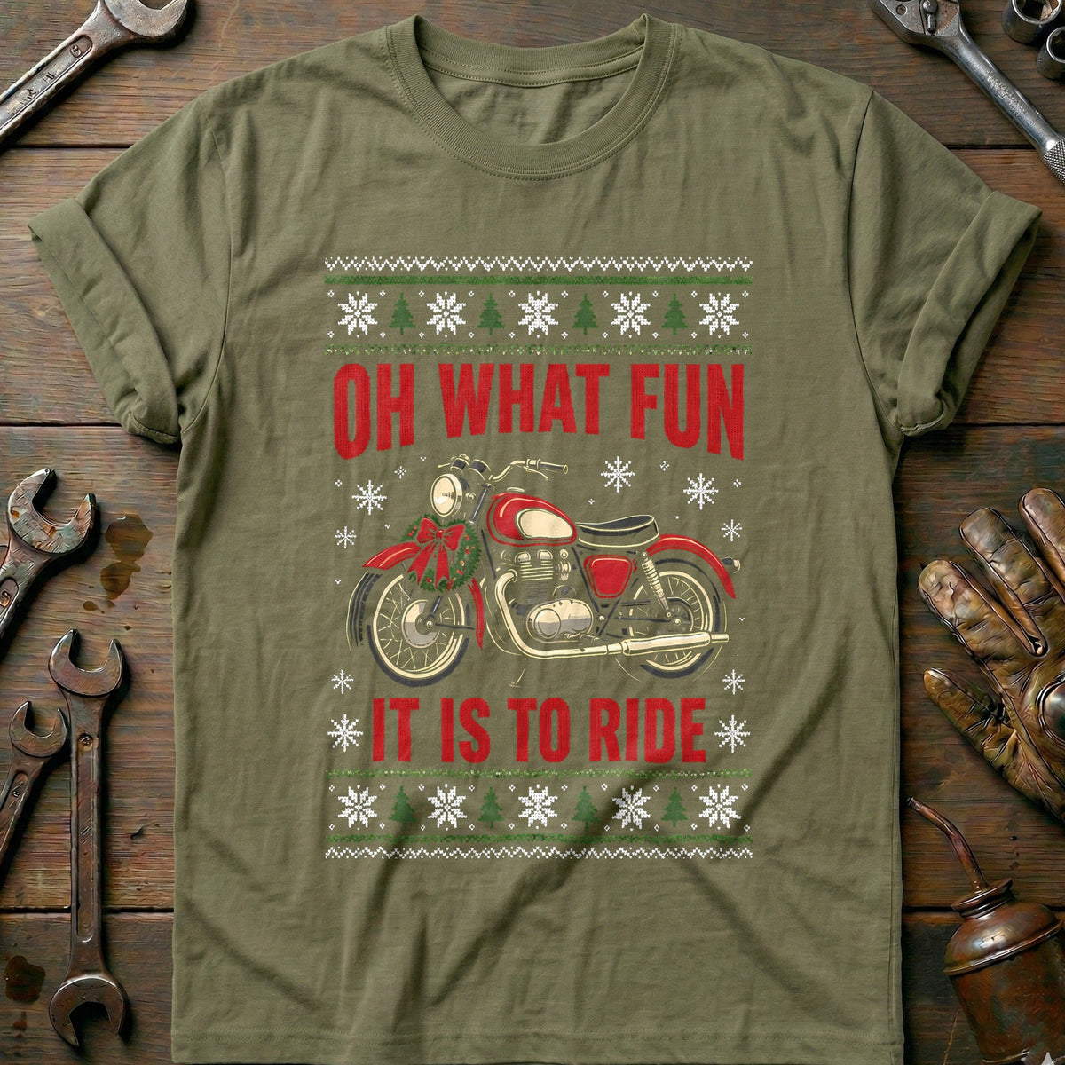 Oh What Fun It is to Ride Motorcycle T-Shirt US product image 4
