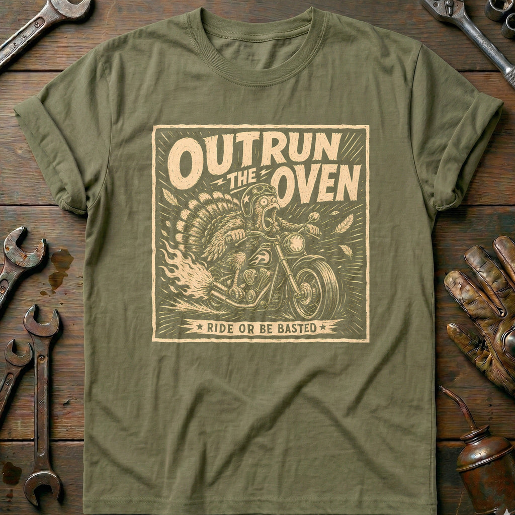 Outrun the Oven Ride or Be Basted Motorcycle T-Shirt EU product image 4