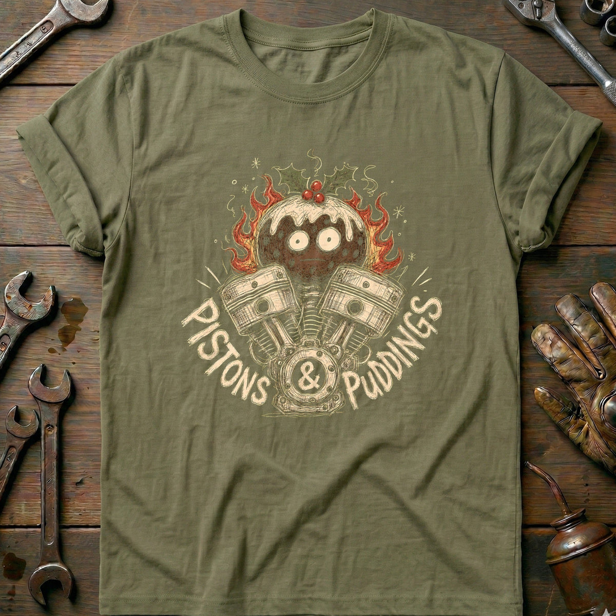 Pistons and Puddings Motorcycle T-Shirt US product image 4