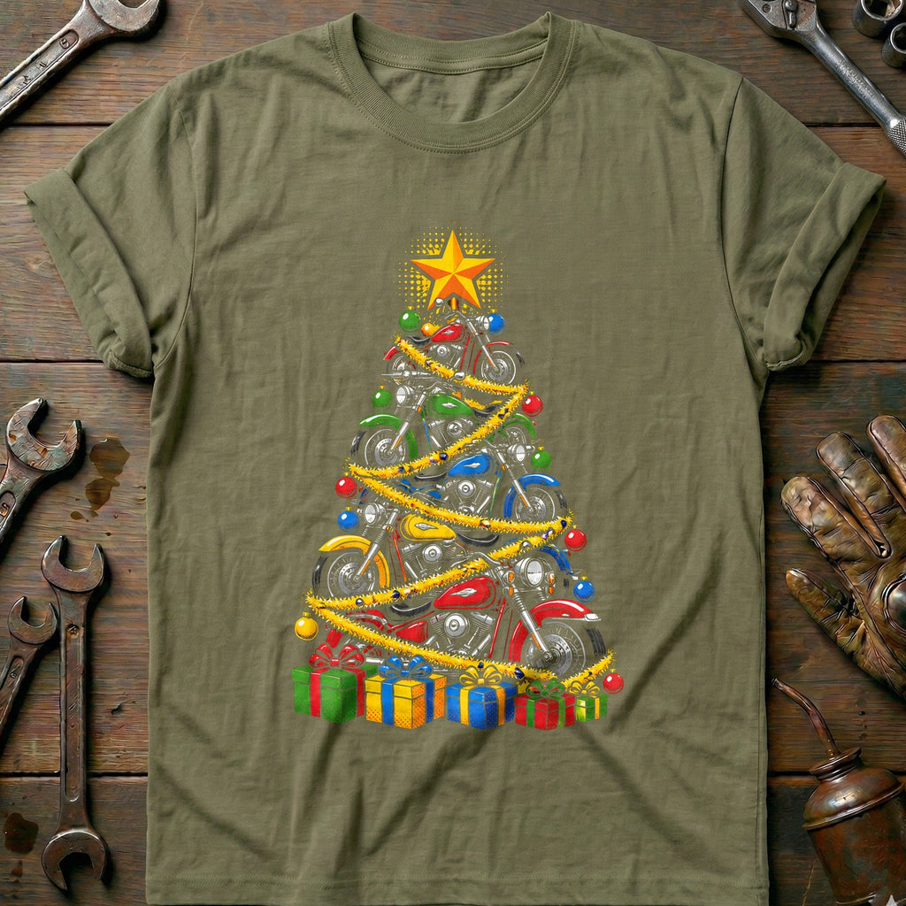 Pop Art Motorcycle Christmas Tree 62 T-Shirt product image 4
