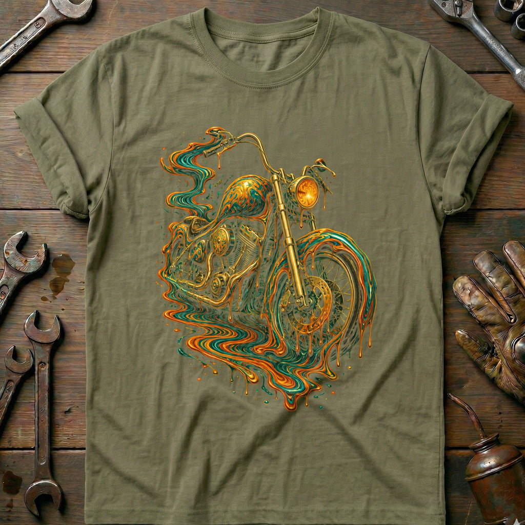 Psychedelic Melt Moto Motorcycle T-Shirt product image 4