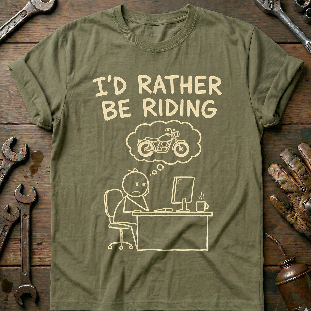 Rather Be Riding Motorcycle T-Shirt product image 4