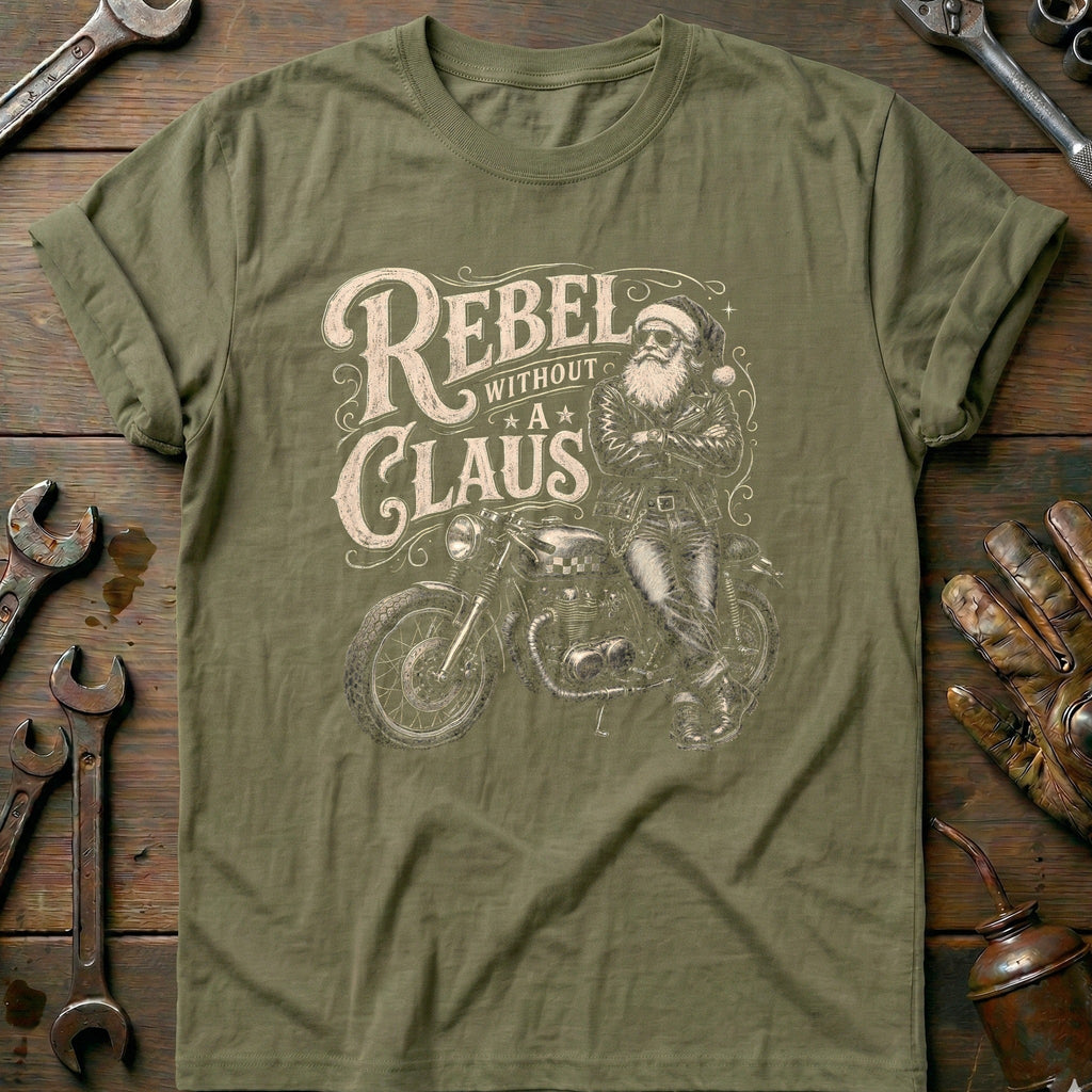 Rebel Without a Claus Motorcycle T-Shirt US product image 1