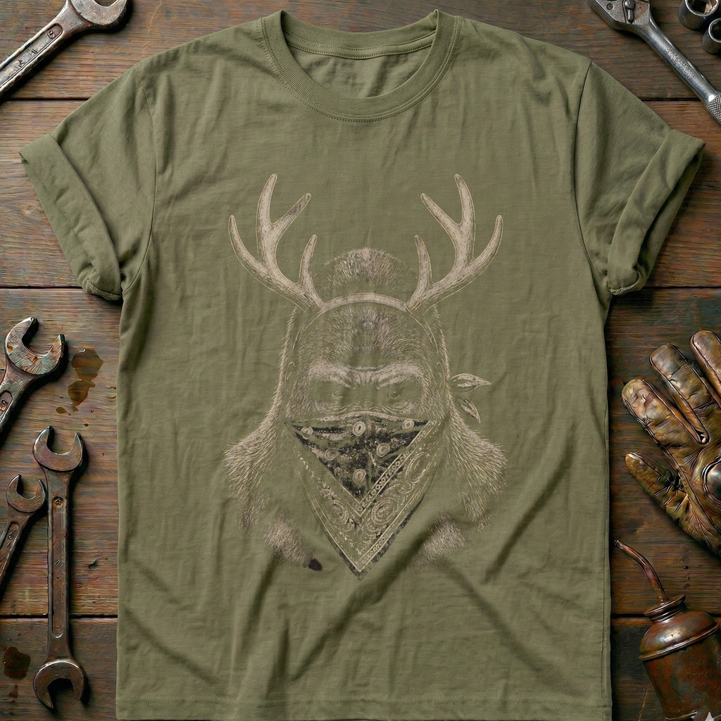 Reindeer Antlers Gorilla Bandana Motorcycle T-Shirt product image 4