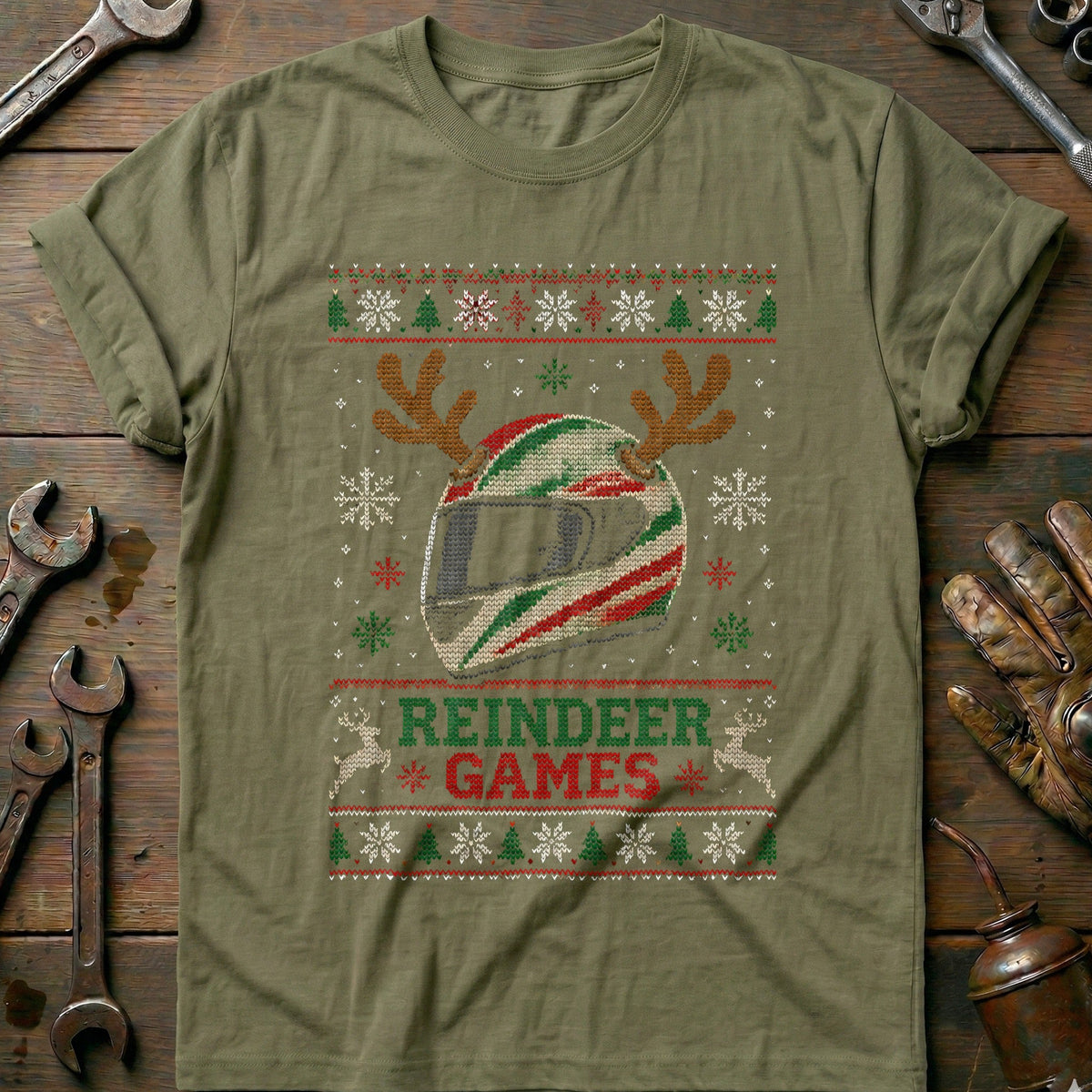 Reindeer Games Helmet Sweater Motorcycle T-Shirt AU product image 4