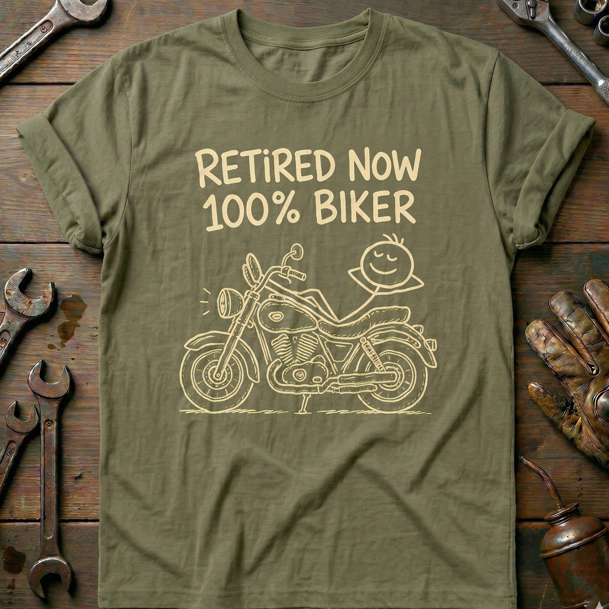 Retired Biker Motorcycle T-Shirt product image 4