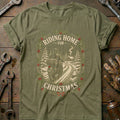 Riding Home for Christmas Motorcycle T-Shirt product image 1