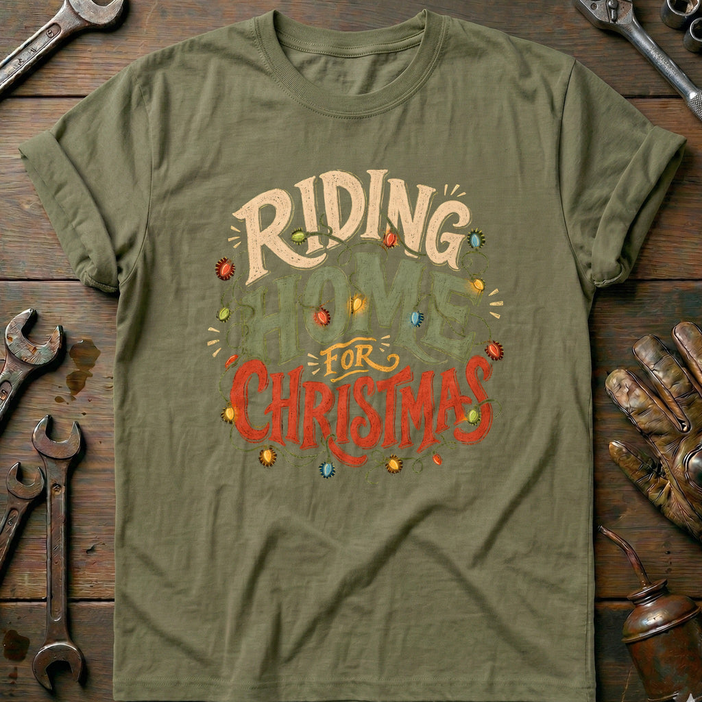 Riding Home for Christmas Motorcycle T-Shirt EU product image 4