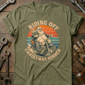 Riding Off Christmas Dinner Motorcycle T-Shirt product image 1