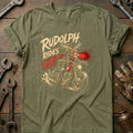 Rudolph Rides Solo Motorcycle T-Shirt product image 1