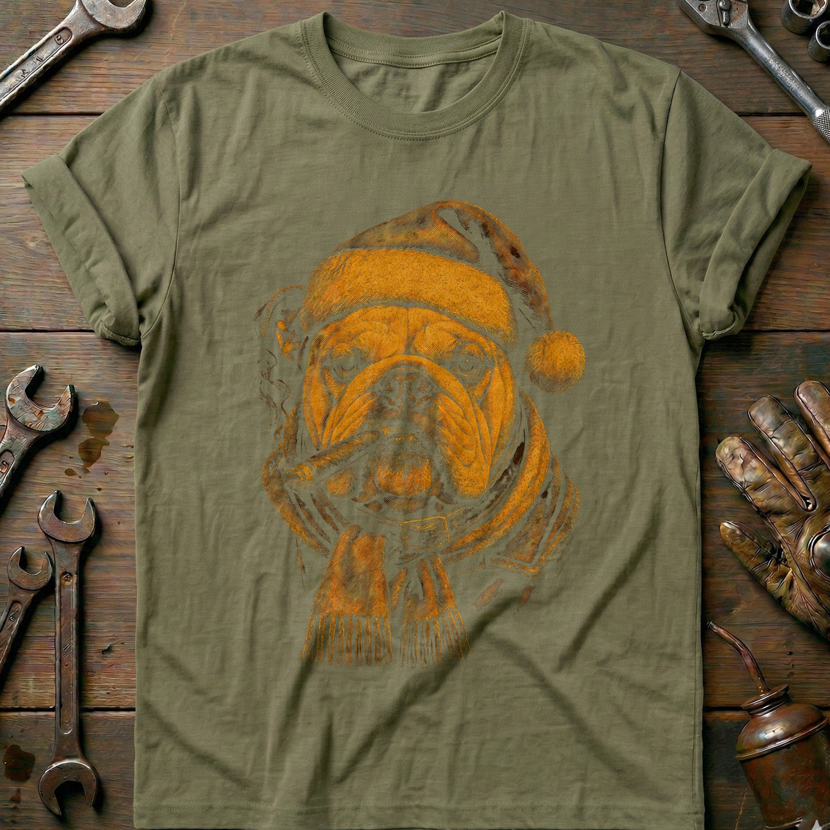 Santa Bulldog Cigar Motorcycle T-Shirt product image 4
