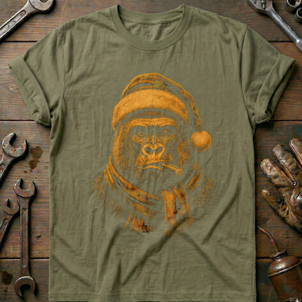 Santa Gorilla Cigar Motorcycle T-Shirt GC product image 4