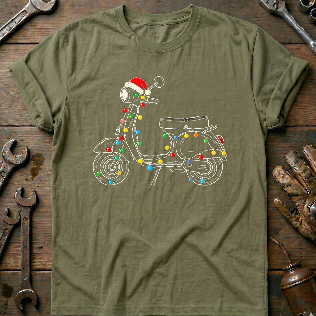 Scooter Christmas Lights Motorcycle T-Shirt US product image 4