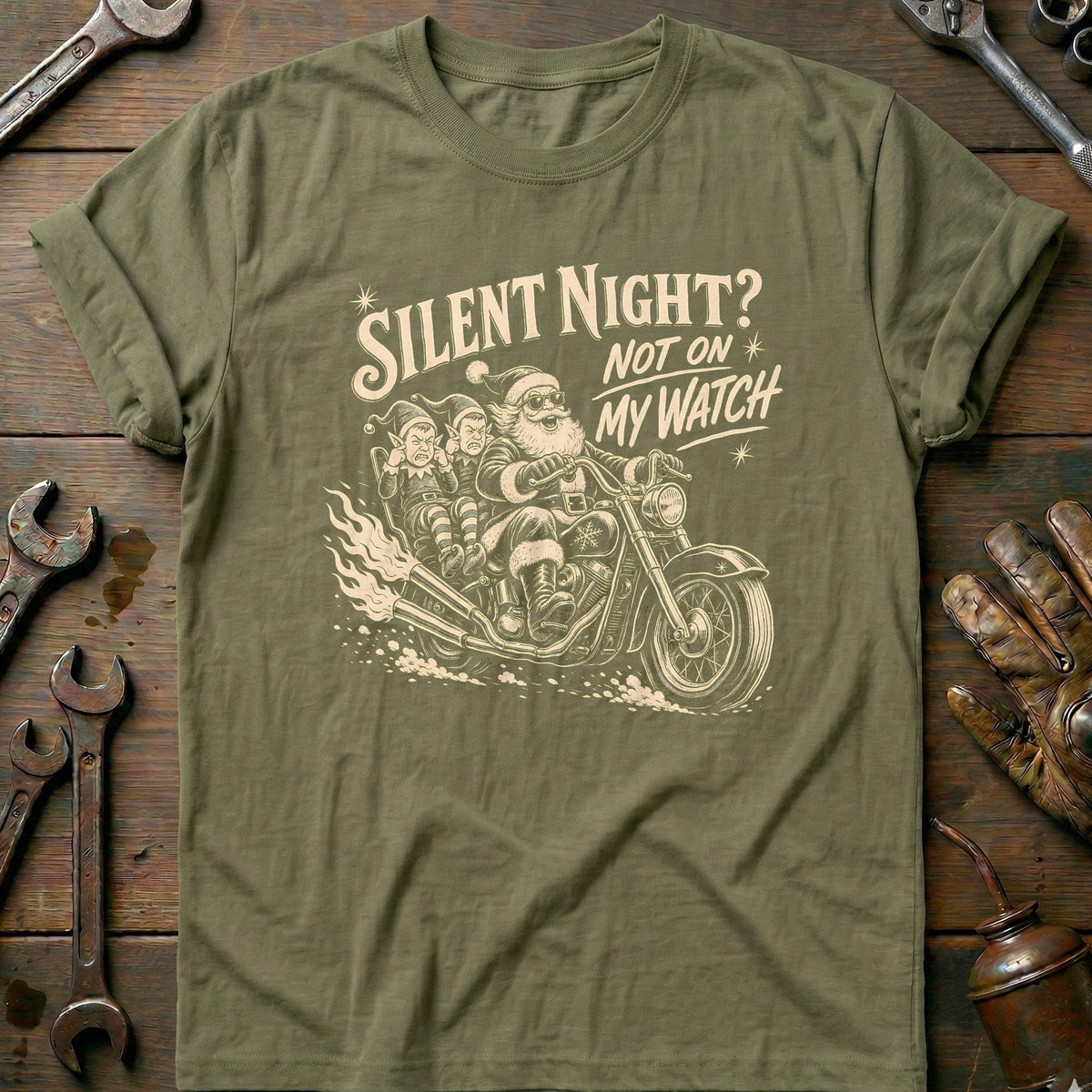 Silent Night Not on my Watch Motorcycle T-Shirt product image 4