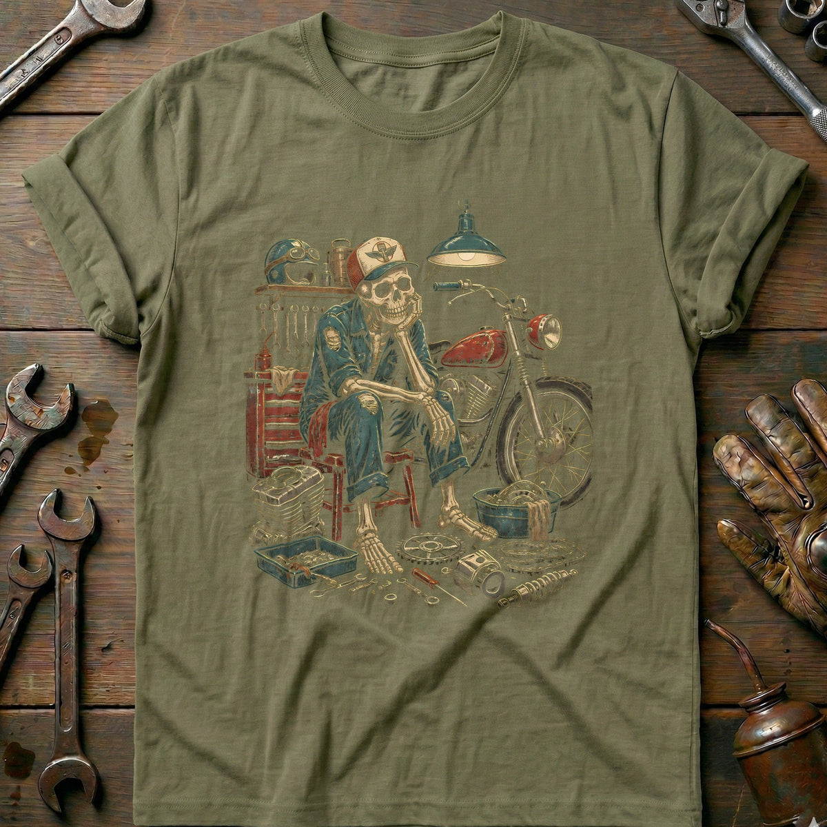 Skeleton Mechanic Motorcycle T-Shirt US product image 4