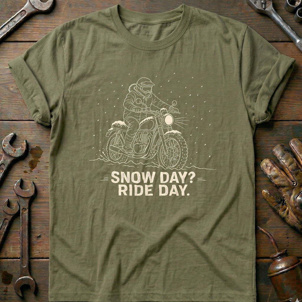 Snow Day Ride Motorcycle T-Shirt US product image 4