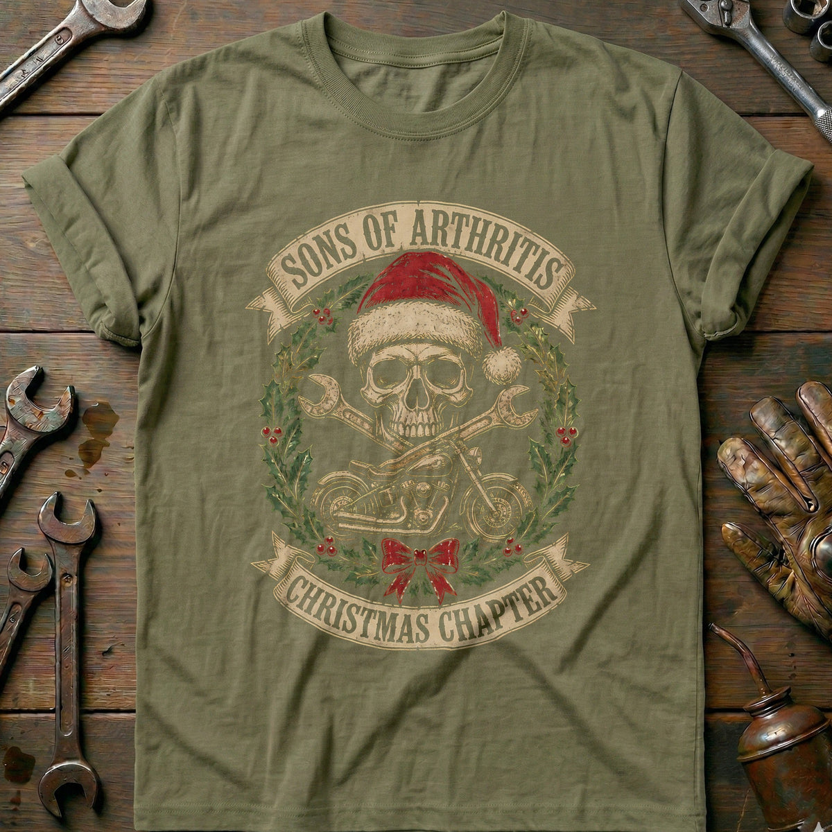 Sons of Arthritis Christmas Chapter Motorcycle T-Shirt AU product image 4