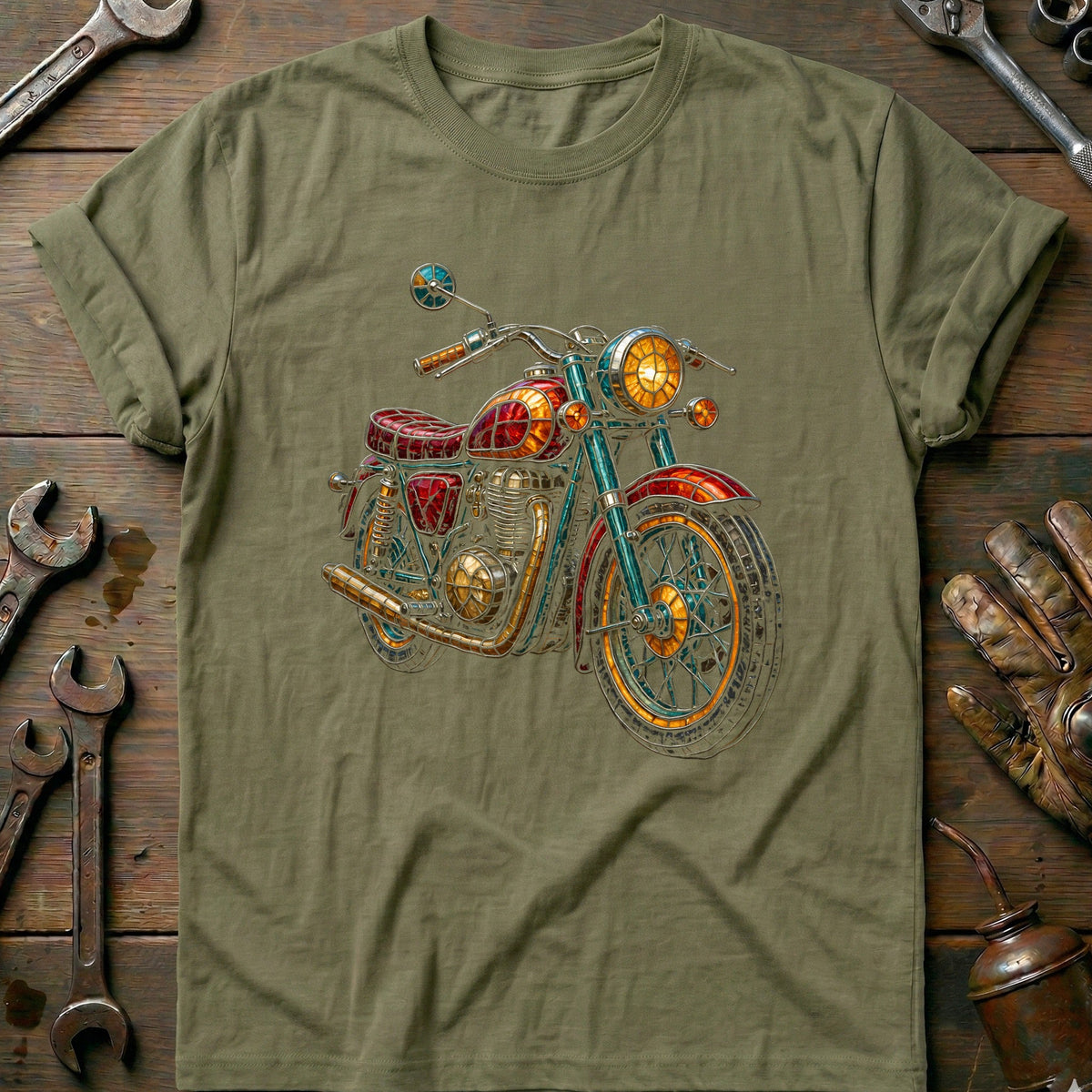 Stained Glass Moto Motorcycle T-Shirt AU product image 1