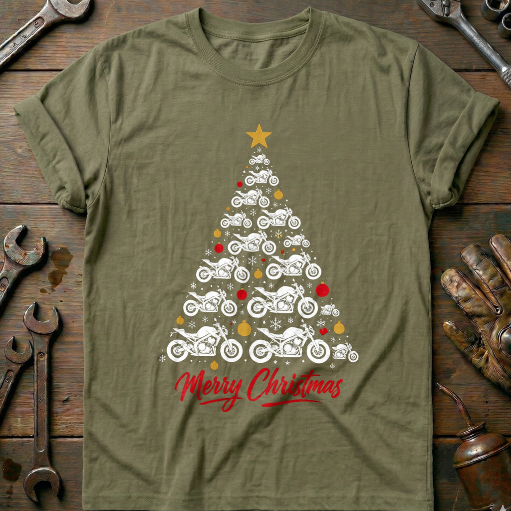 Streetfighter Christmas Tree Motorcycle T-Shirt US product image 4