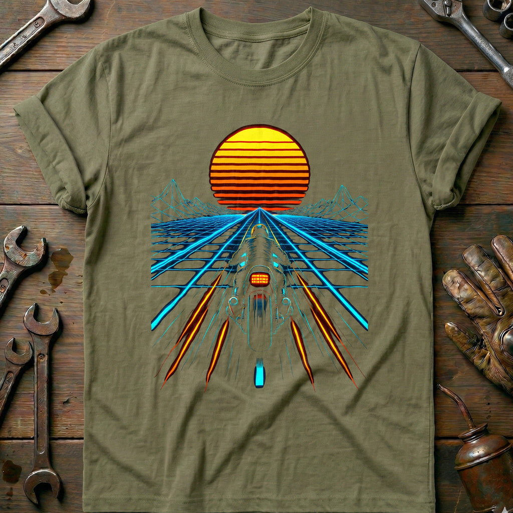 Synthwave Highway Motorcycle T-Shirt AU product image 4