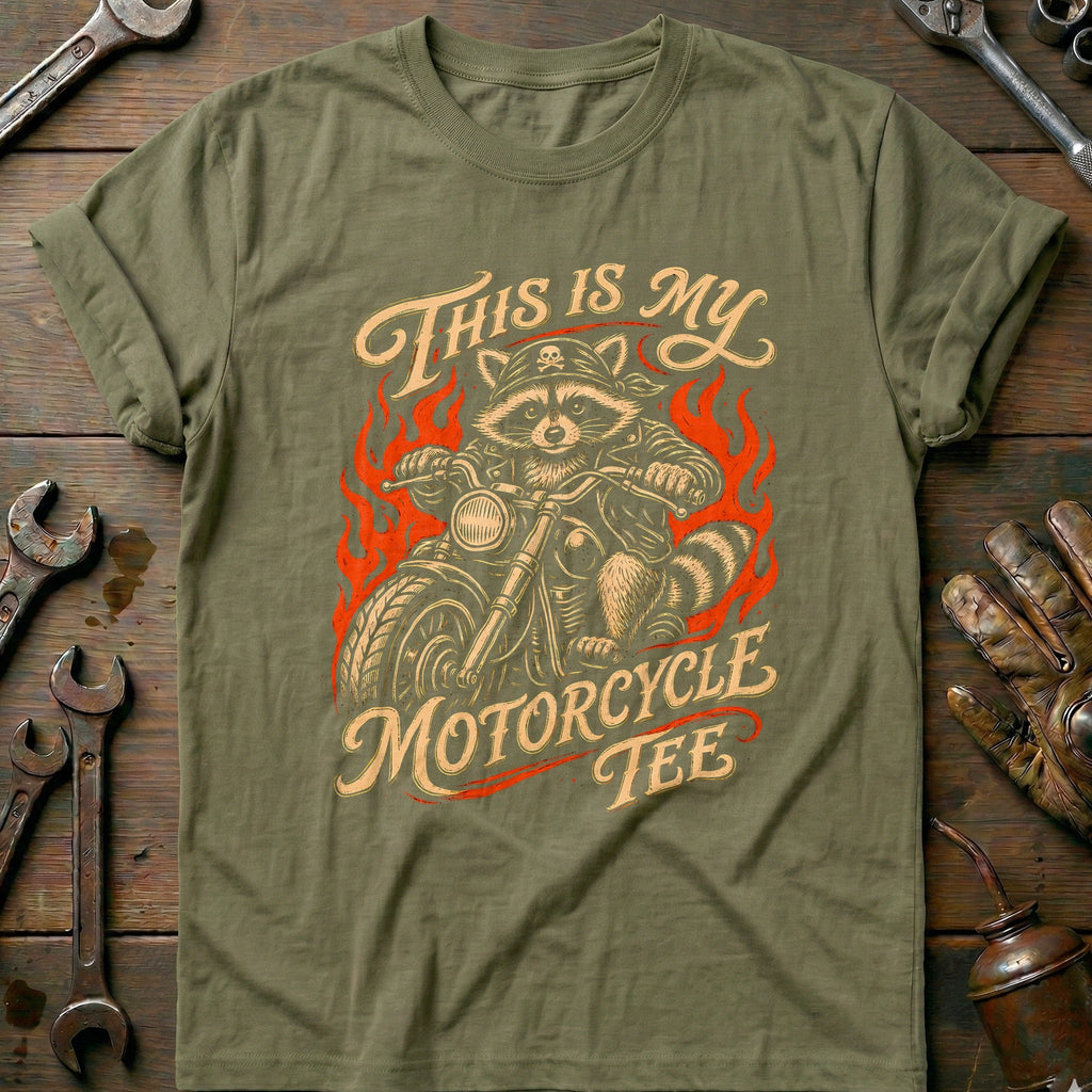 This is my Biker Raccoon 3 Motorcycle T-Shirt AU product image 4