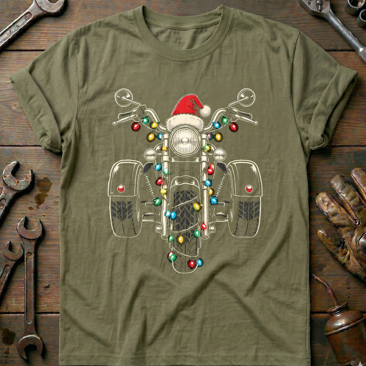 Trike Christmas Lights Motorcycle T-Shirt AU product image 4