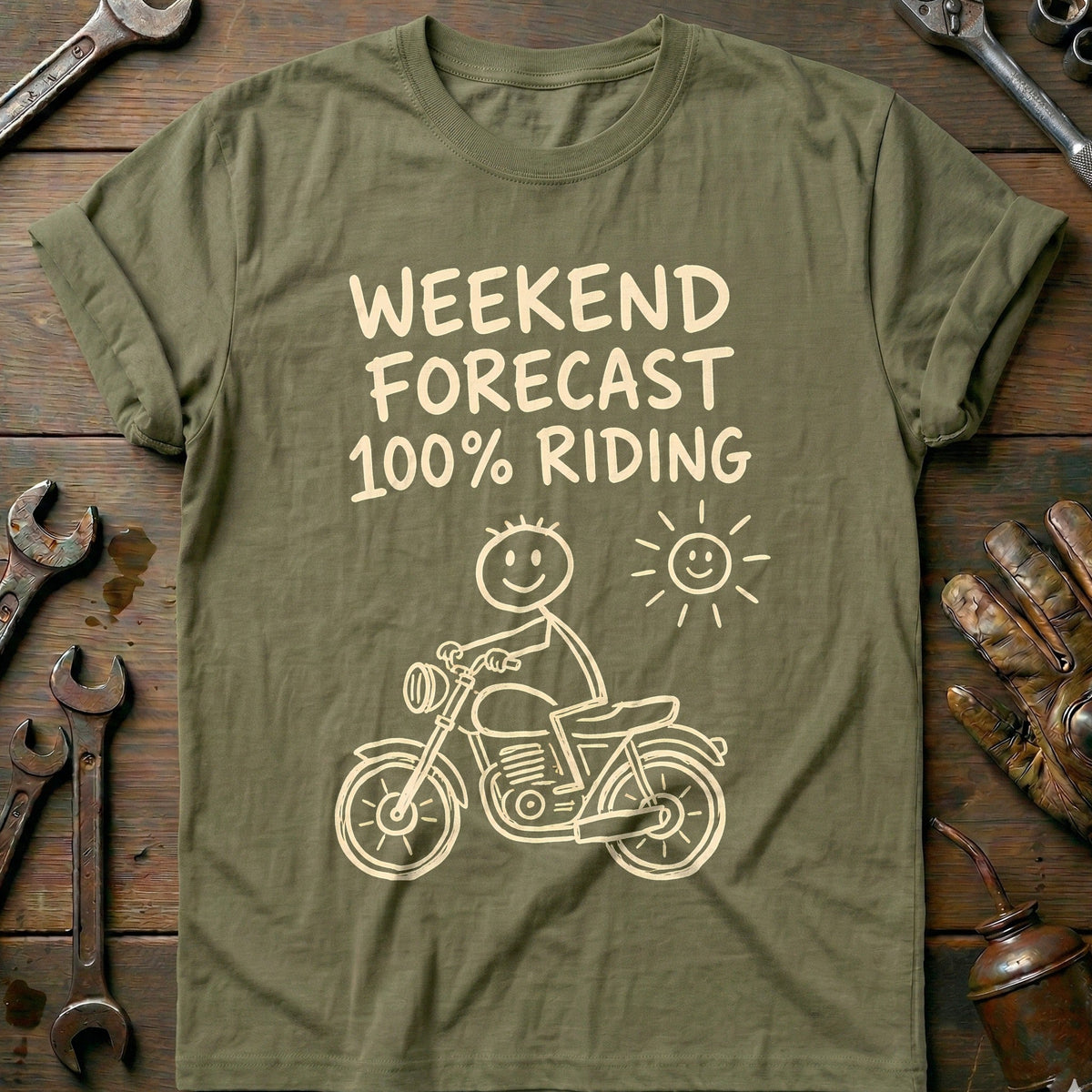 Weekend Forecast Motorcycle T-Shirt GC product image 4