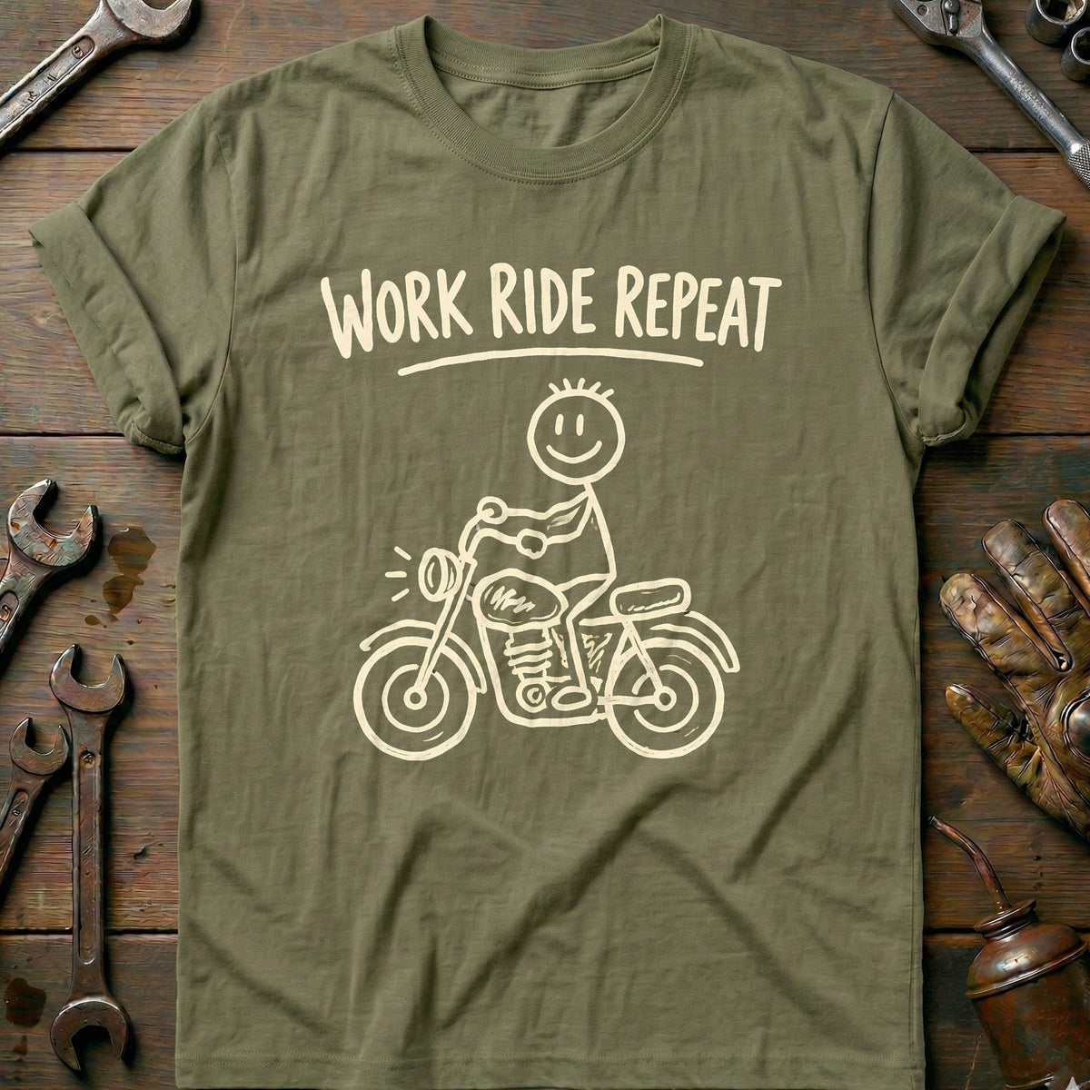 Work Ride Repeat Motorcycle T-Shirt AU product image 4