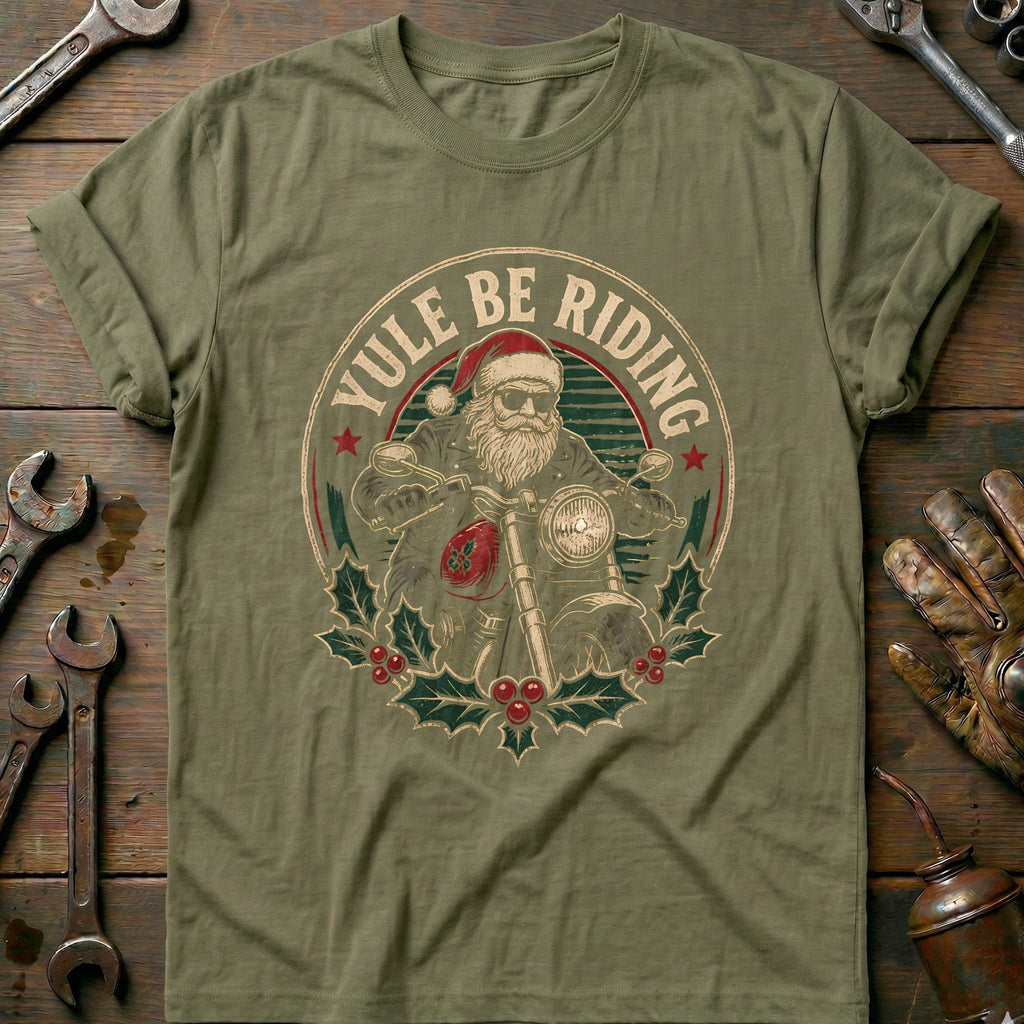 Yule Be Riding Motorcycle T-Shirt GC product image 4