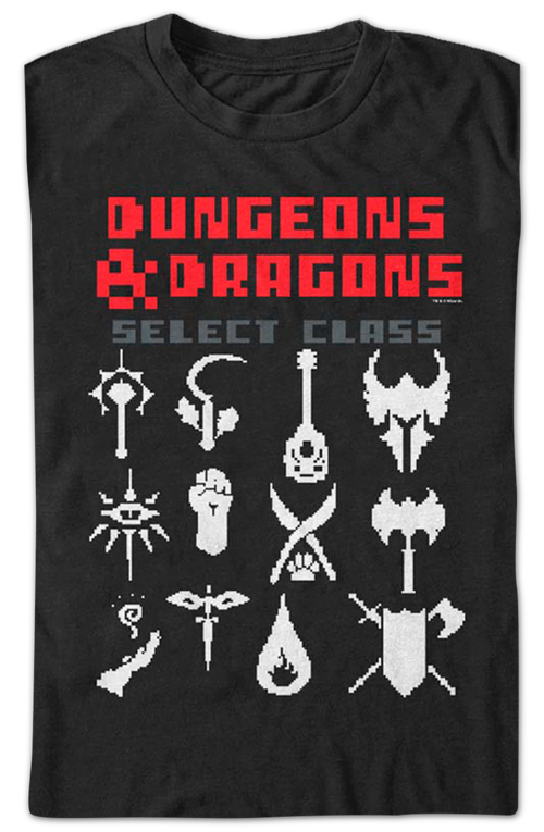 8-Bit Select Class Dungeons & Dragons T-Shirt product image 2